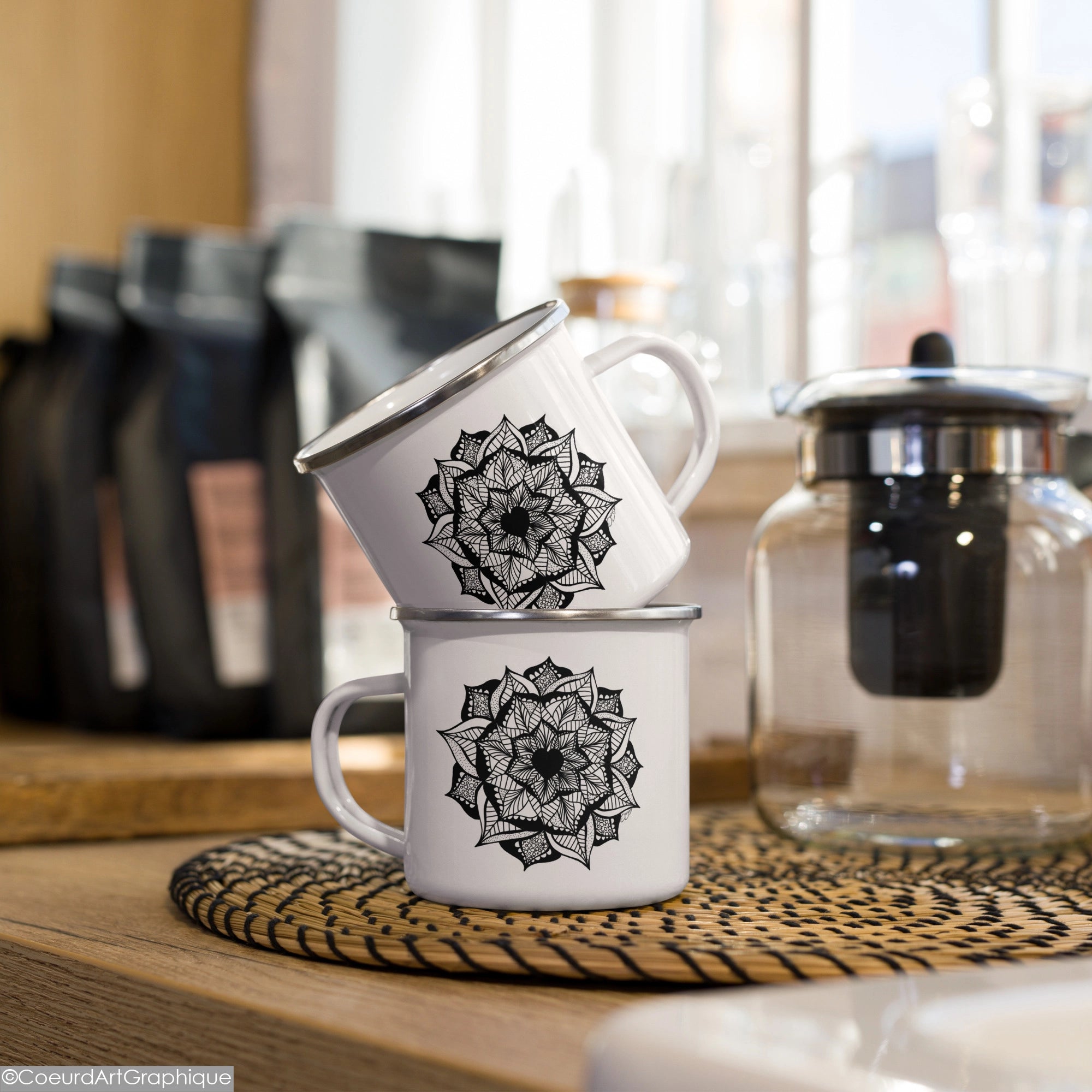 Tasse émaillée • Coeur Poétique