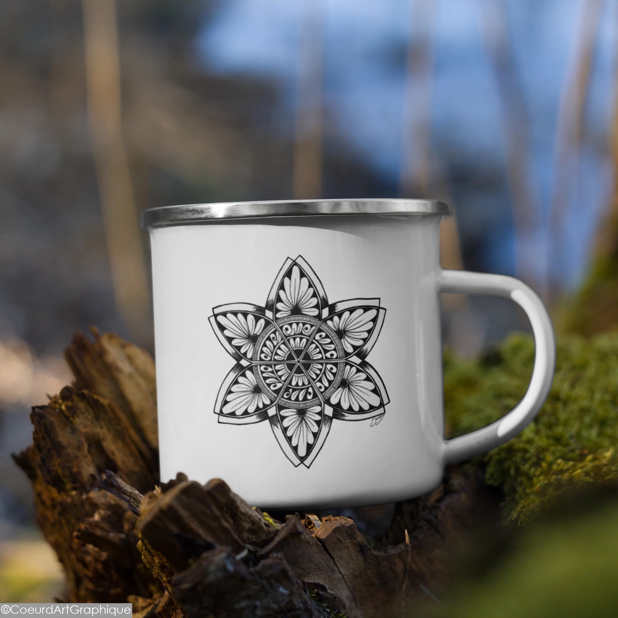 Tasse émaillée • Fleur Sacrée