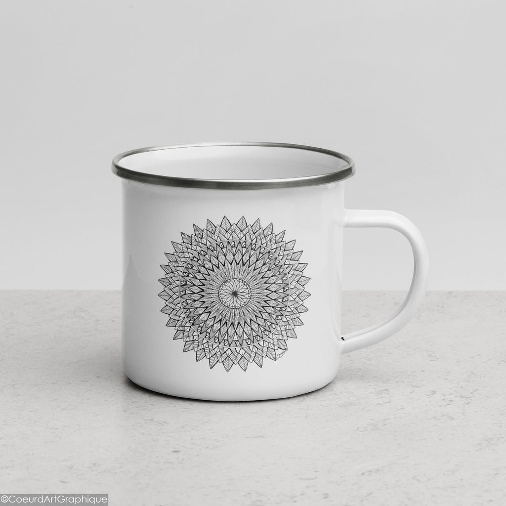 Tasse émaillée • Plumes Noires