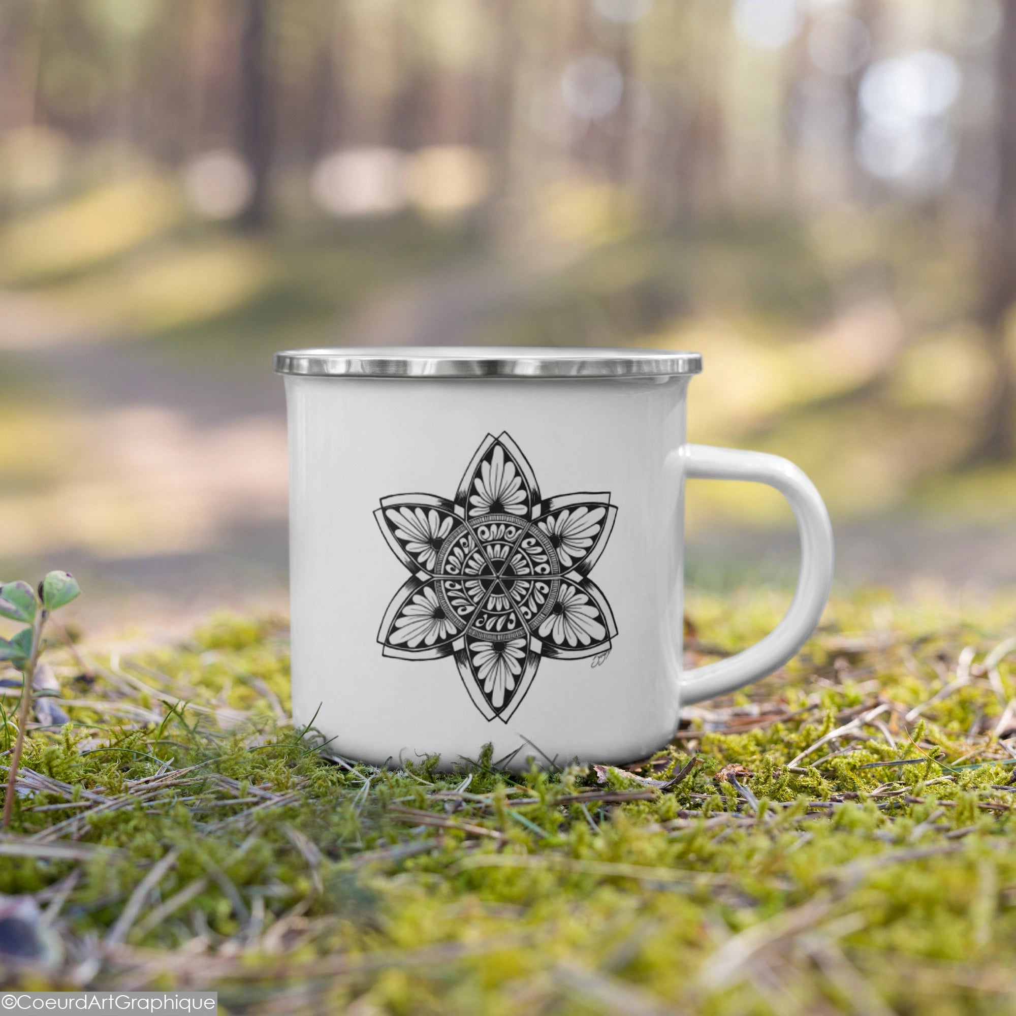 Tasse émaillée • Fleur Sacrée