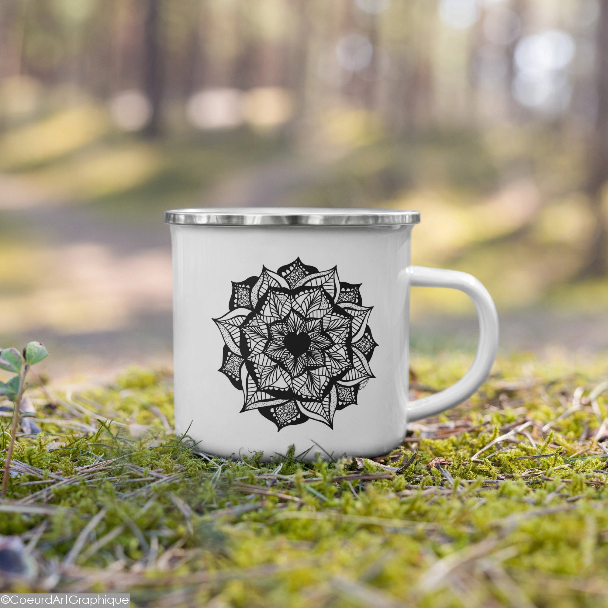 Tasse émaillée • Coeur Poétique