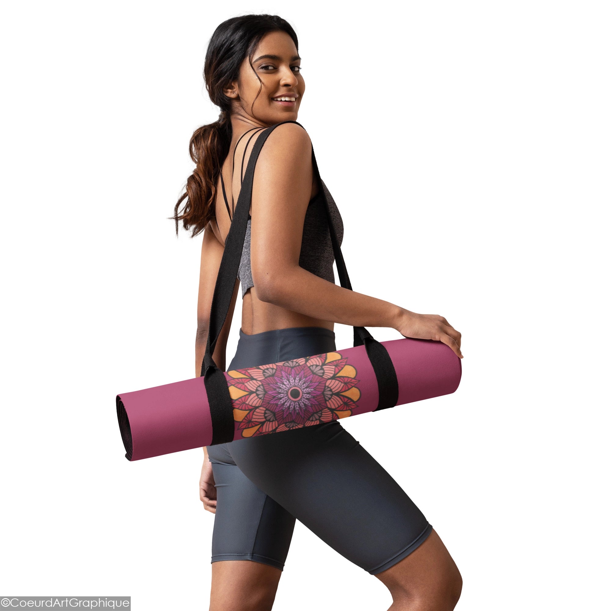 Tapis de yoga • Pétales Tangerine