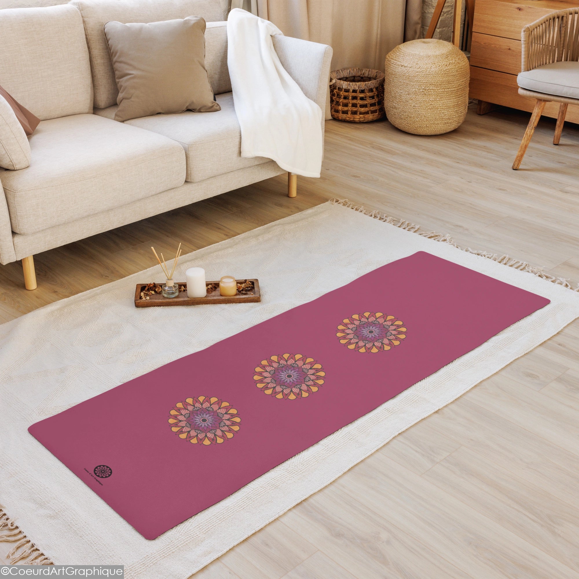 Tapis de yoga • Pétales Tangerine